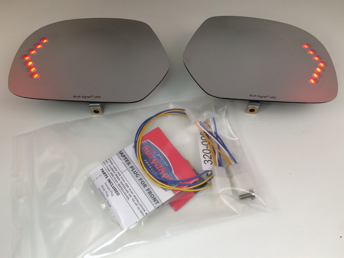 Muth Chrome with Red Turn Signal Mirror Kit for Honda GL1800