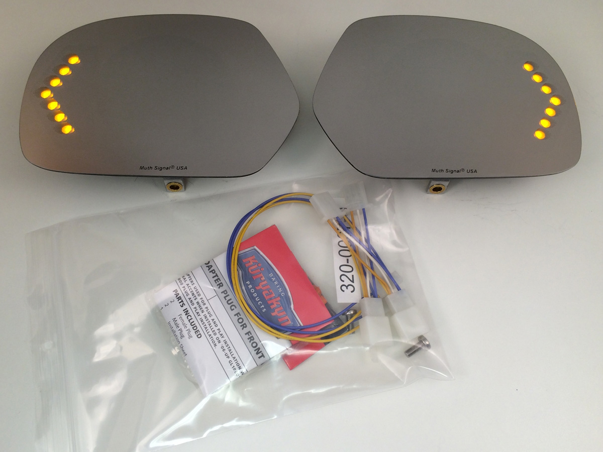 Muth Chrome with Amber Turn Signal Mirror Kit for Honda GL1800