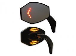 Muth Black Merge Master Signal Mirrors for Harley-Davidson
